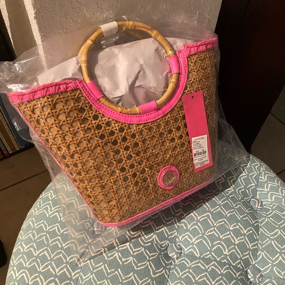 NWT Lilly Pulitzer Mini Grotto Cane Tote - Picture 6 of 10